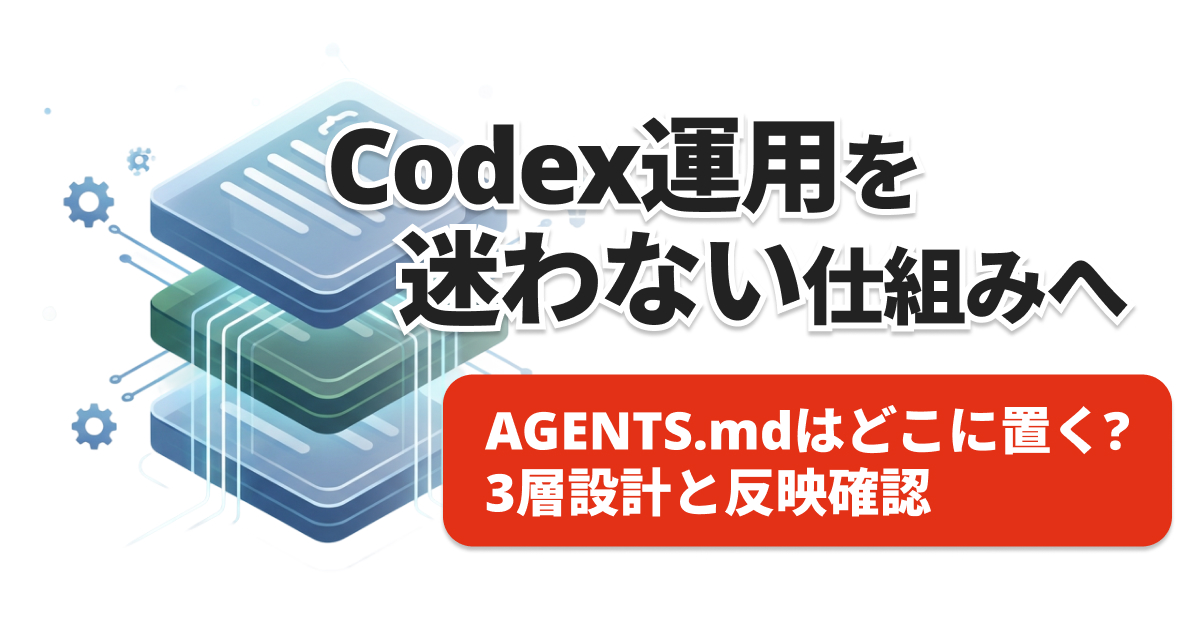 Codex AGENTS.mdの書き方｜迷わない3層設計と確認手順