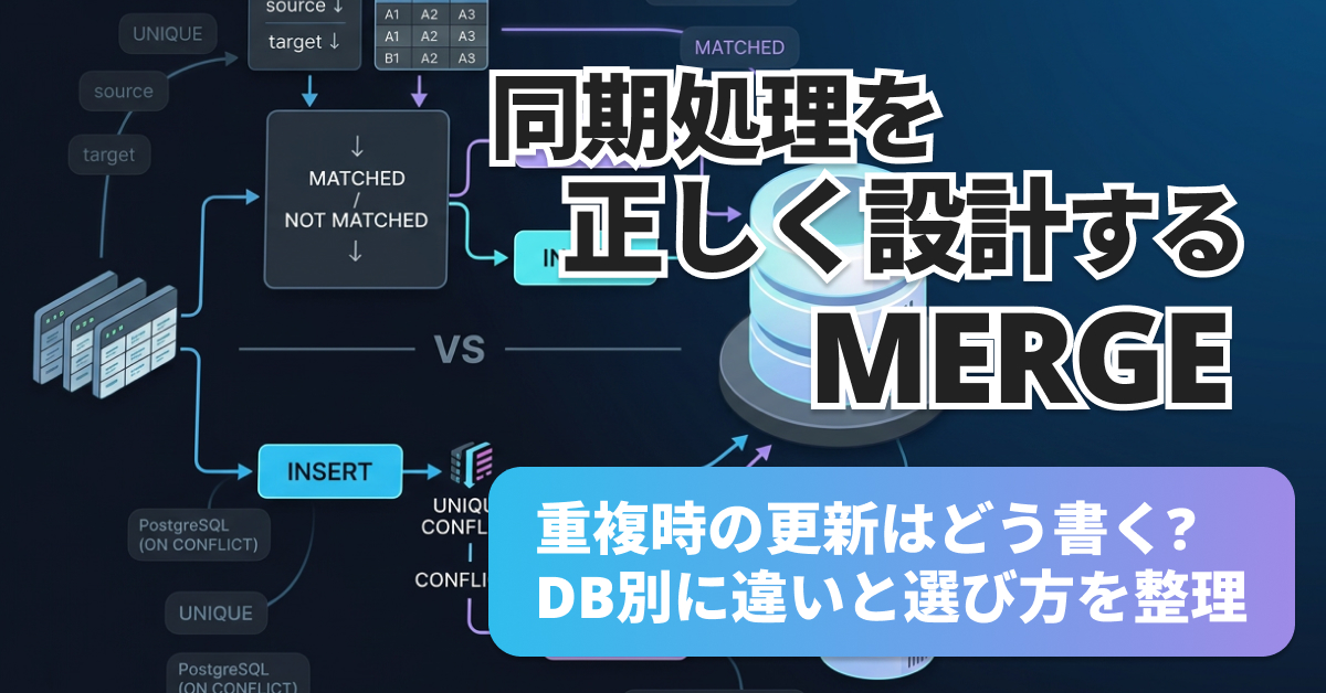 SQL MERGEとUPSERTの違い｜DB別に整理
